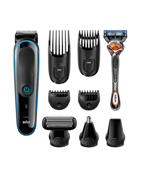 Male Grooming Kit 9-in-one precision Face/Head/Body Trimmer with free Gillette Fusion ProGlide Manual Razor